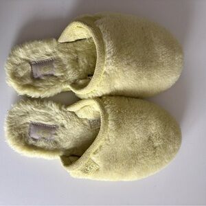 UGG Yellow Plush Slide Slippers